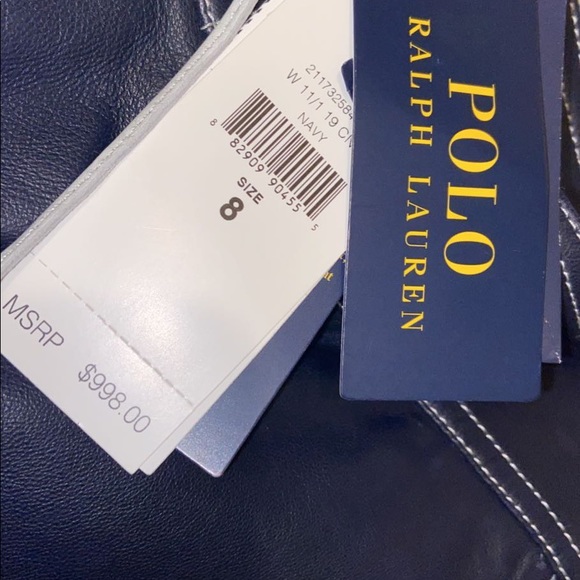 Polo Ralph Lauren Leather joggers !!! Navy - Picture 2 of 8